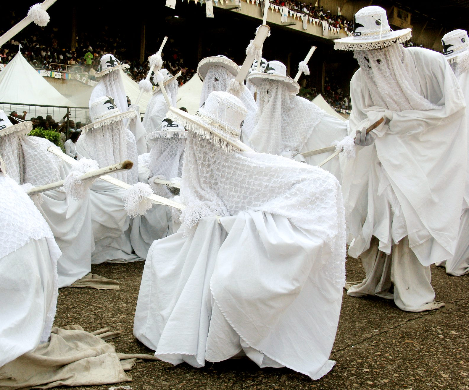 Eyo Olokun masquerade performers at Lagos festival