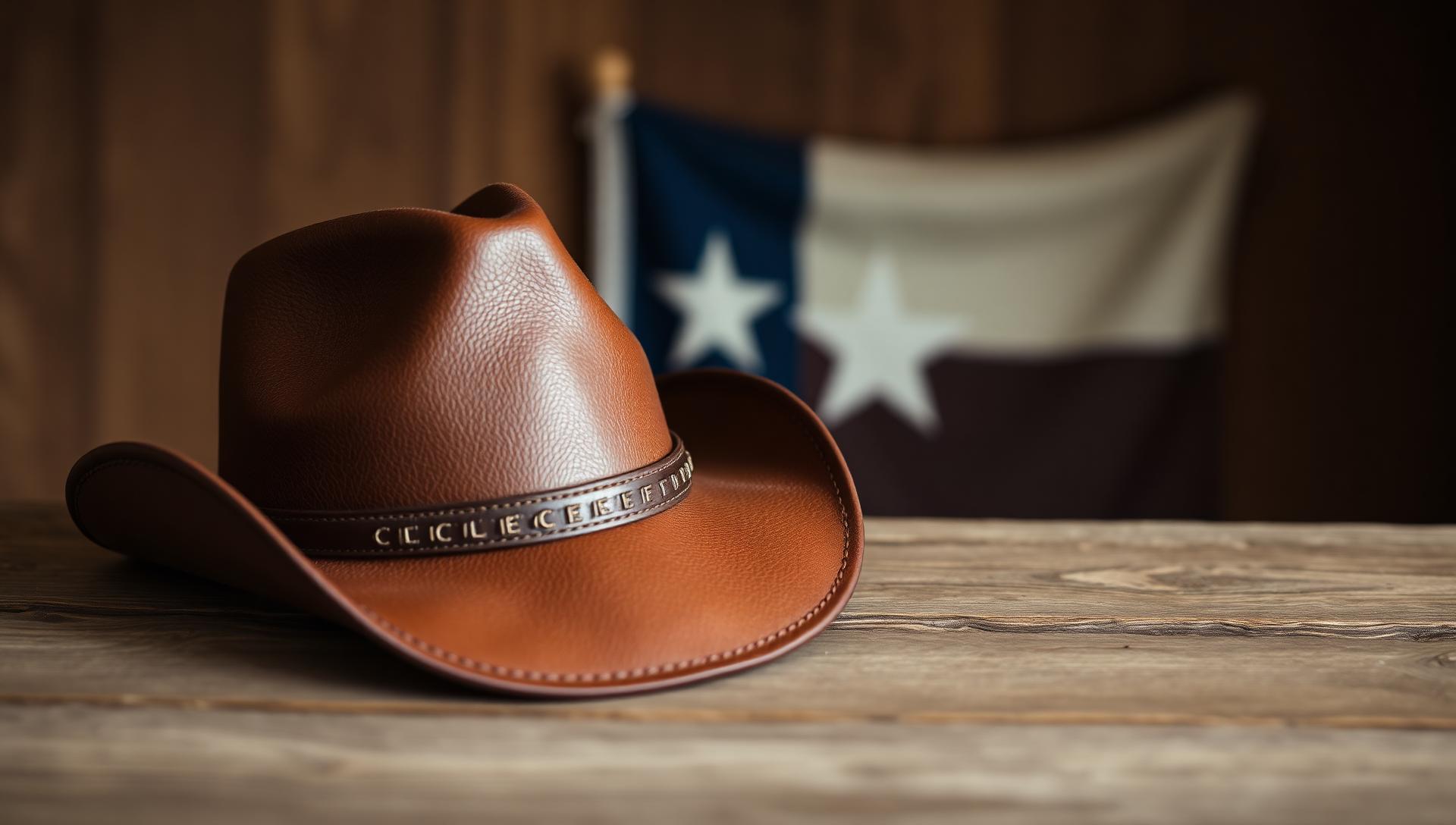 Cowboy hat with Texas Lone Star flag